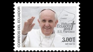 Paven er selvfølgelig også på frimerke for anledningen